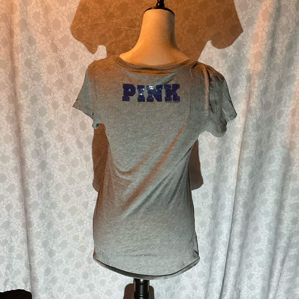 NFL PINK Victoria's Secret Giants Sequin T-Shirt - Picture 3 of 7